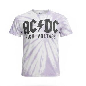 NWT Junk Food Clothing Unisex Purple Tie Dye AC/DC Graphic T-Shirt - Size Large